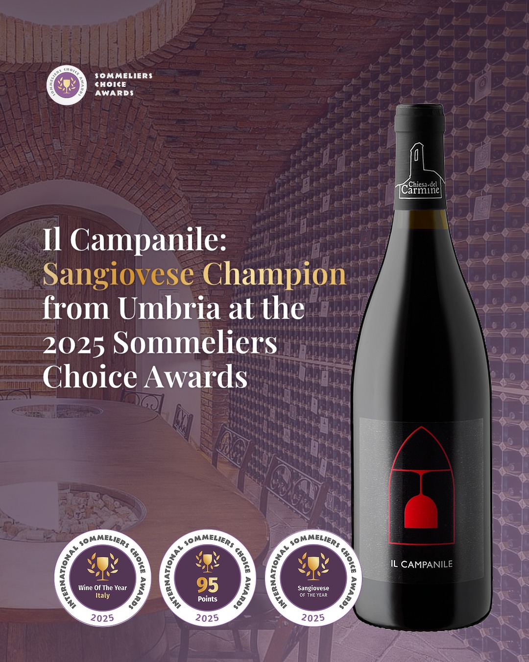 Il Campanile Sangiovese Champion from Umbria at Sommeliers Choice Awards